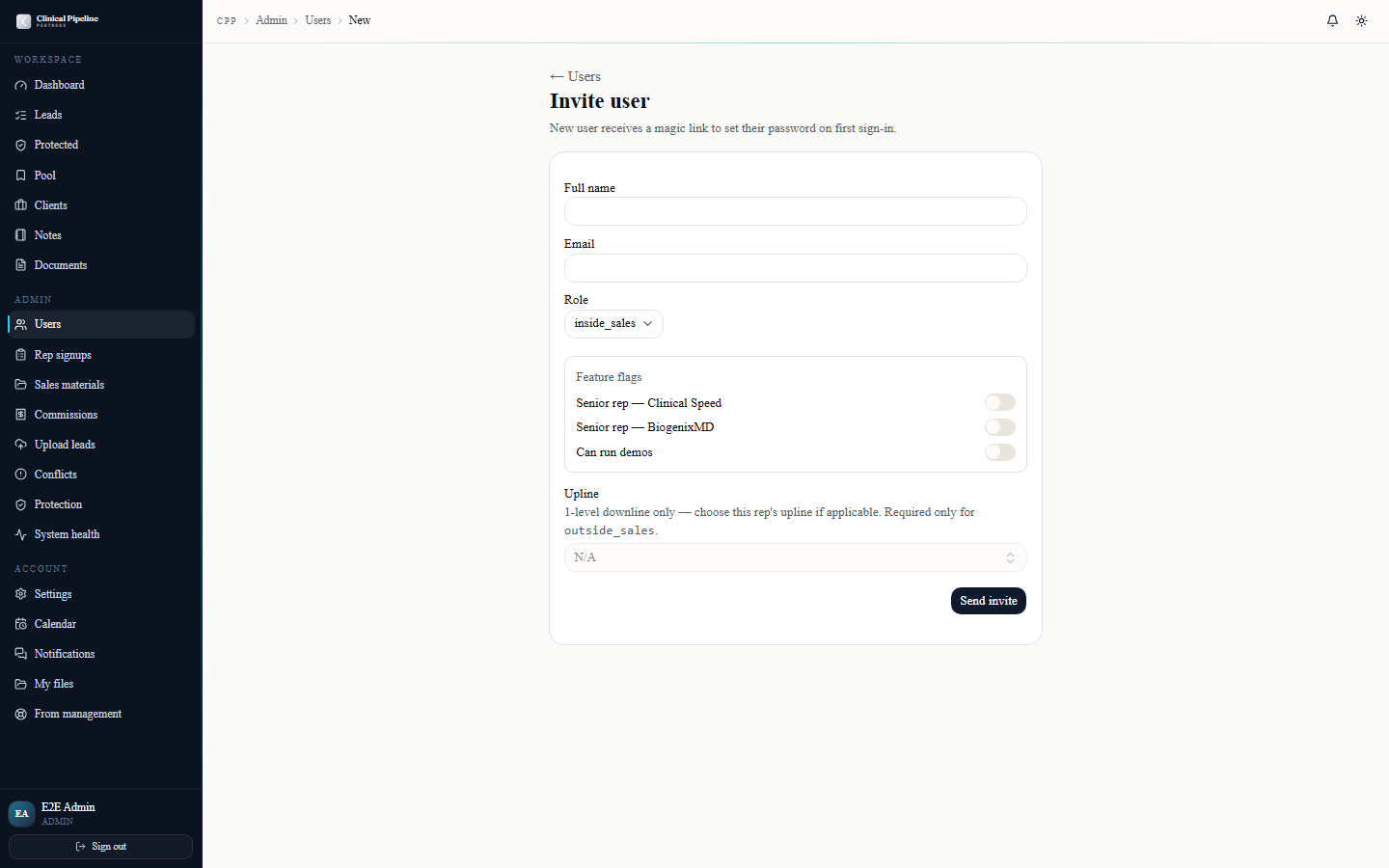 Invite a new user